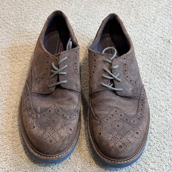 Ecco Men\'s Brown Suede Wingtip Derby with Blue Sole main image 8